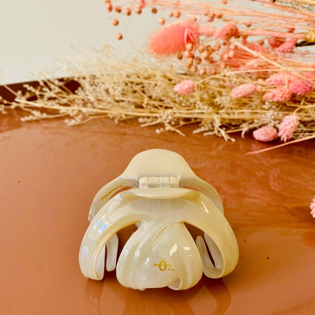 GROSSE PINCE CRABE BEIGE TENDANCE ORIGINALE CHEVEUX EPAIS