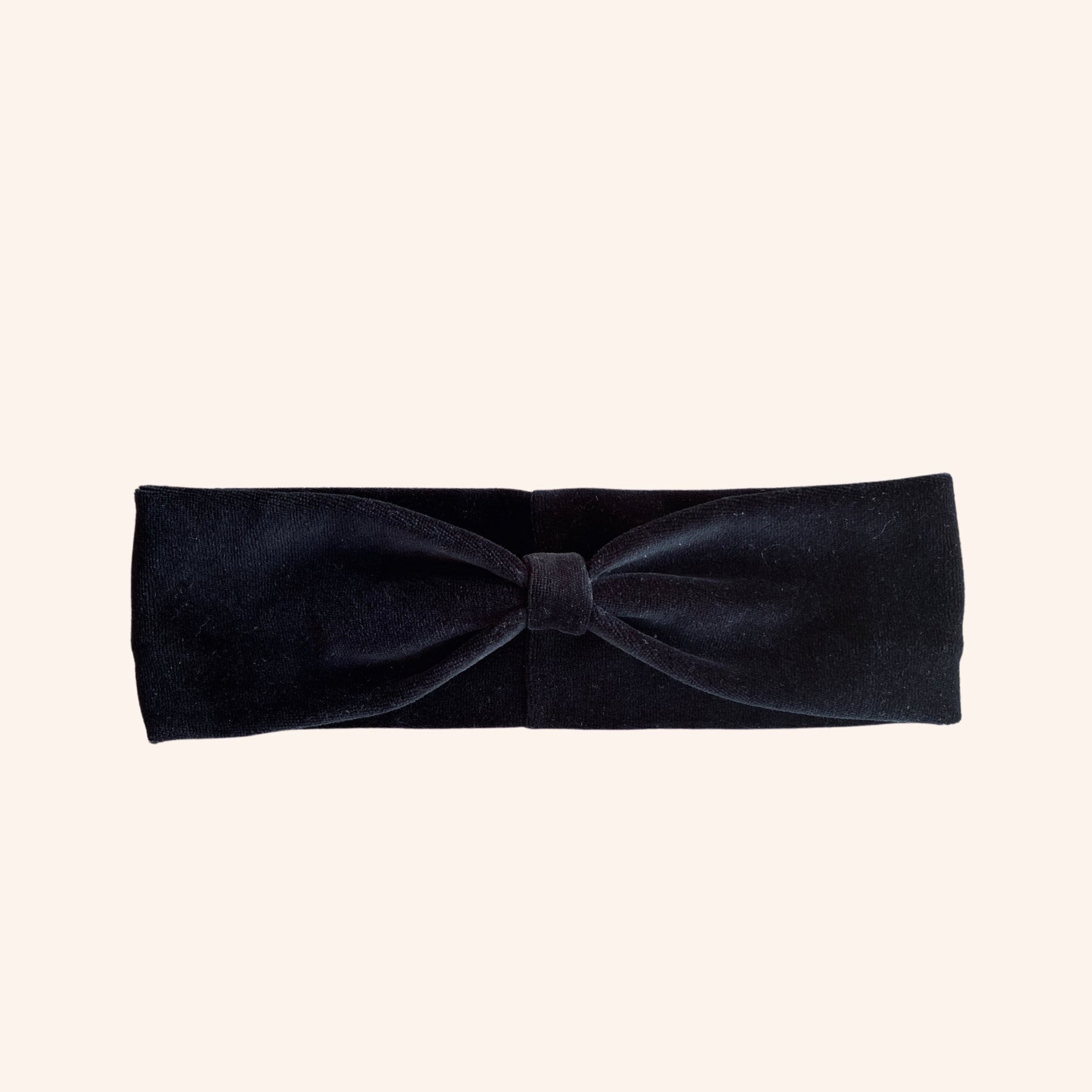 BANDEAU NOIR EN VELOURS DE COTON BIOLOGIQUE