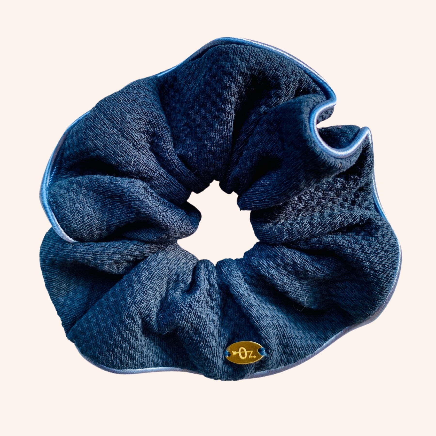 CHOUCHOU CHEVEUX NATUREL BLEU MARINE EN COTON BIOLOGIQUE