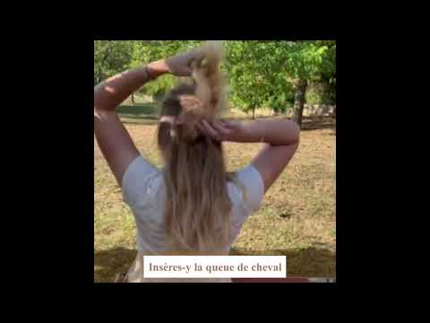 VIDEO DE TUTORIEL POUR REALISER UN CHIGNON FLOU RETENU PAR UN CHOUCHOU BORDEAUX EN COTON BIO