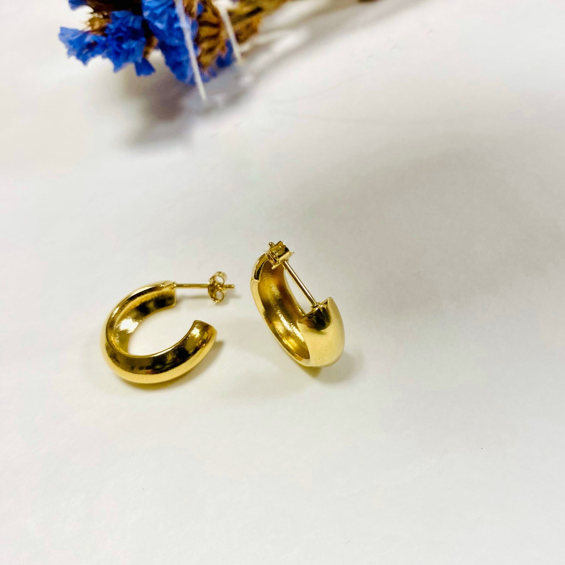 Large gold Augustine hoop earrings