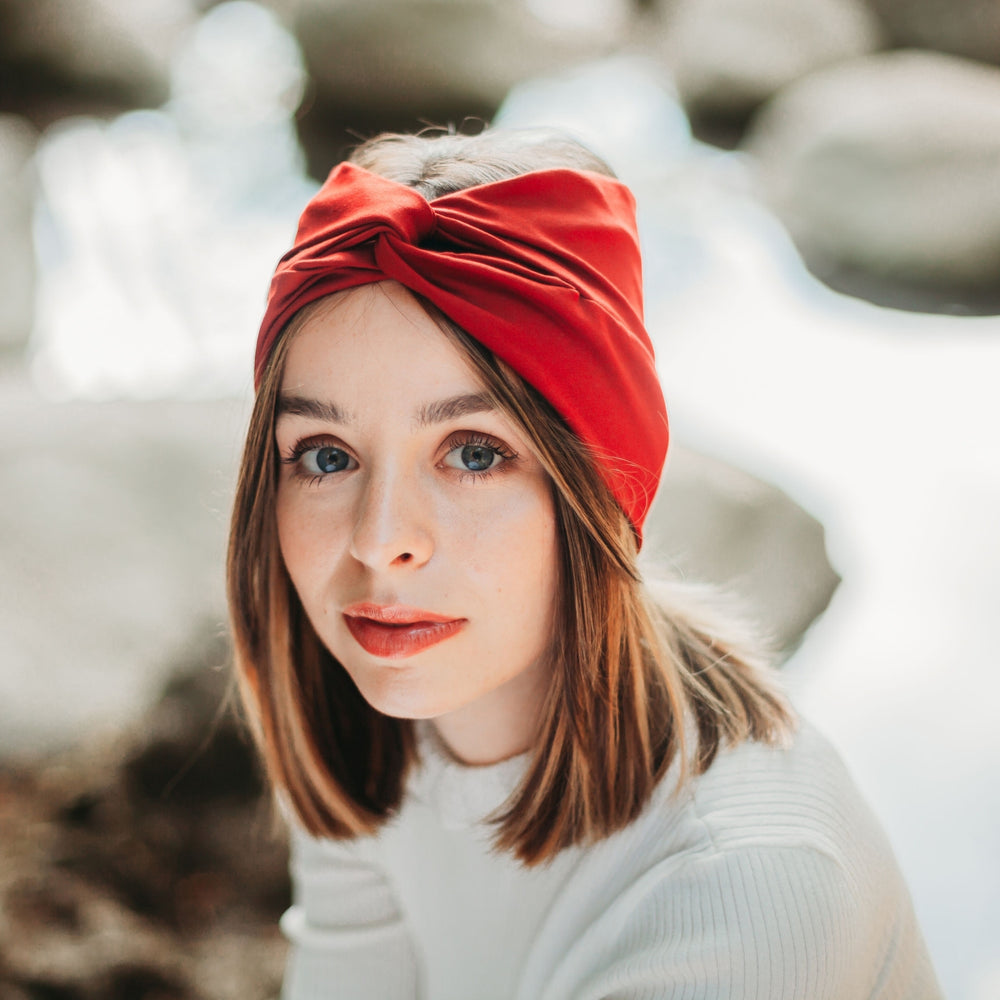 Bandeau large en coton bio Rouge Ecologique Made in France