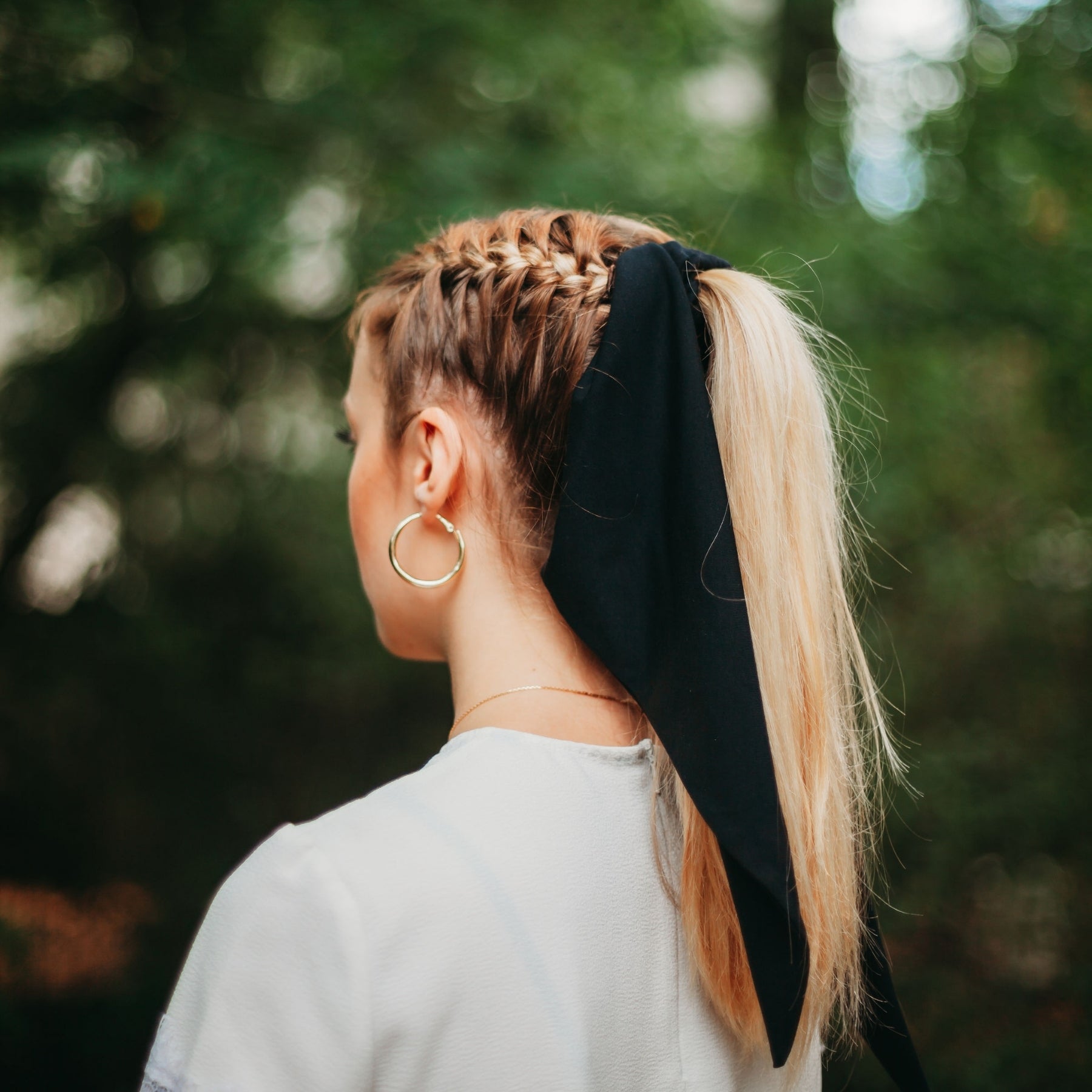 Coiffure Femme Avec Foulard Chouchou Foulard Foulchie Noir En