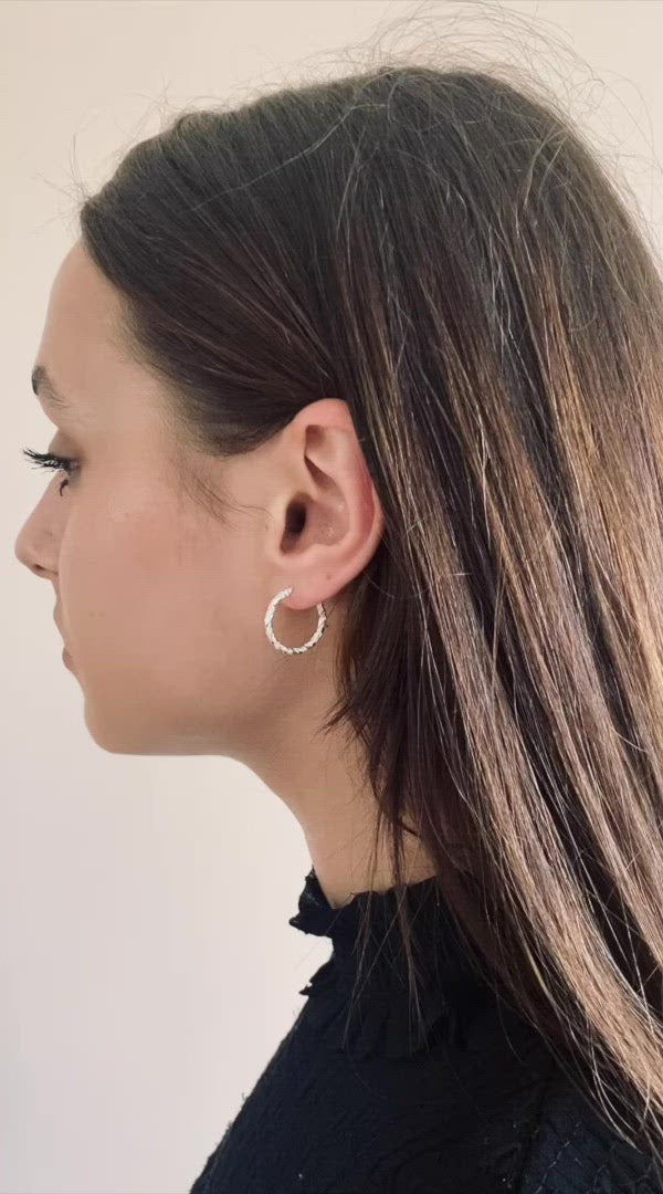 Bijoux d'oreilles argent créoles moyennes fabrication éthique made in France